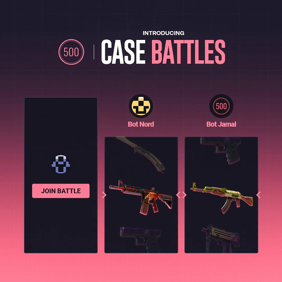 500 Casino Case Battles promotional scene