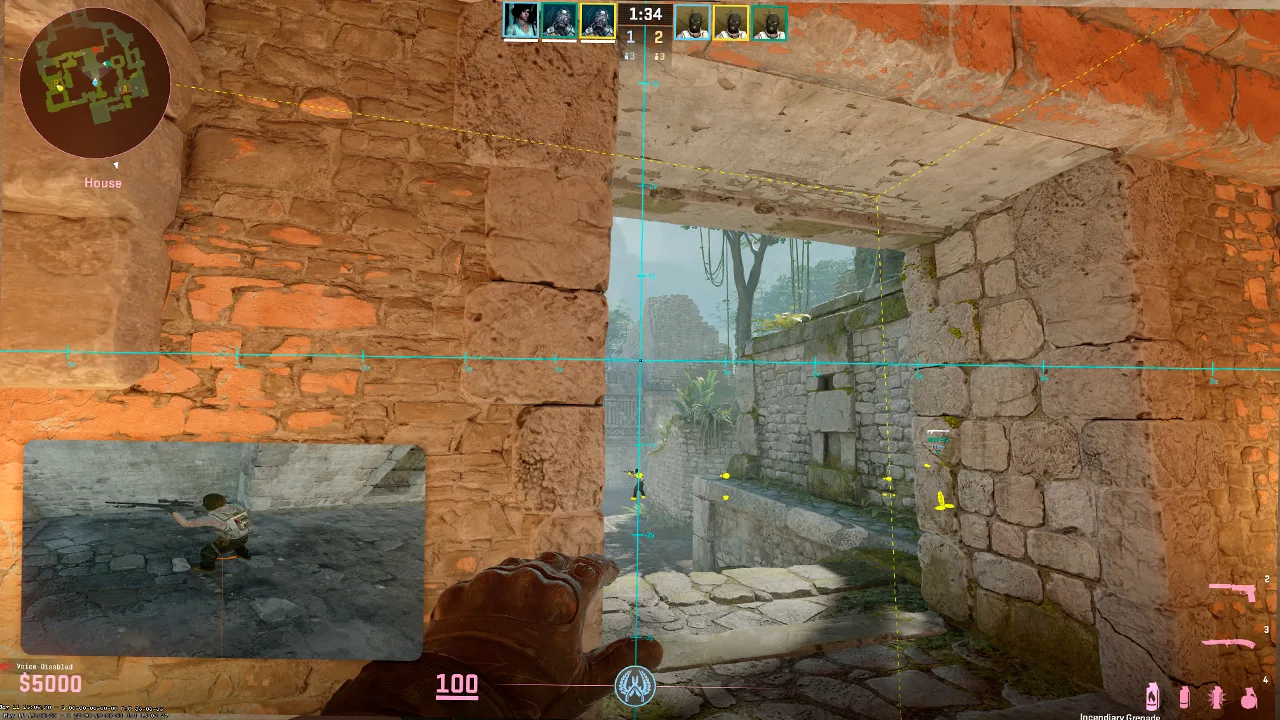 CS2 map training with visibility commands and grenade practice