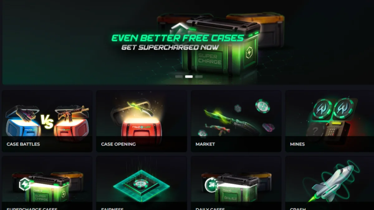 CSGOLuck promo code CSGONAV and CS2 game dashboard